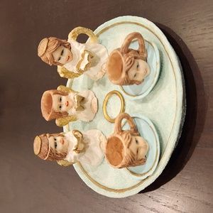 Vintage Ceramic miniature teaset figurines, Angels
